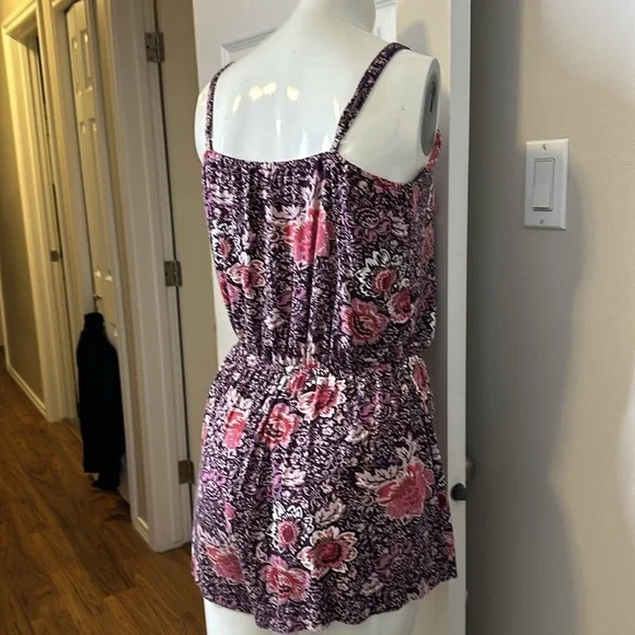 American Eagle, outfitters size, small romper, floral, print, mauve, pur… - Picture 6 of 13
